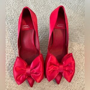 Jeffrey Campbell satin bow heel